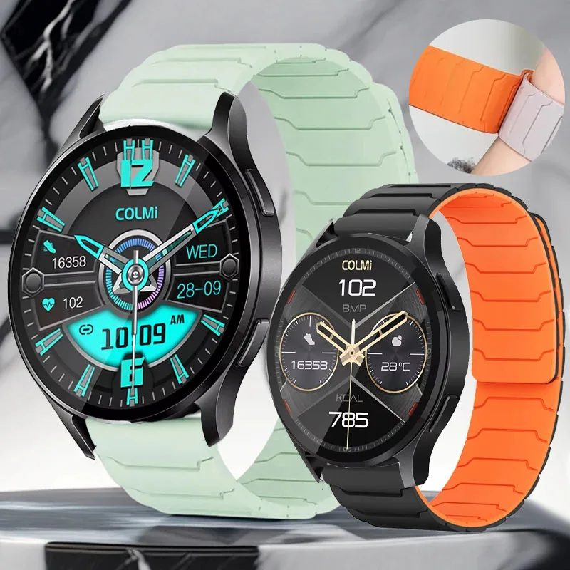 20mm Silicone Magnetic Watch Strap For COLMI i28 Ultra Smartwatch Men Women Outdoor Wristband For COLMI i28 Ultra Bracelet Band
