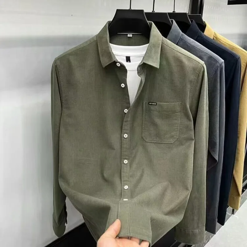 2026 Autumn New Fashion Long-sleeved Shirt Men's Loose Casual Lapel Shirt Jacket