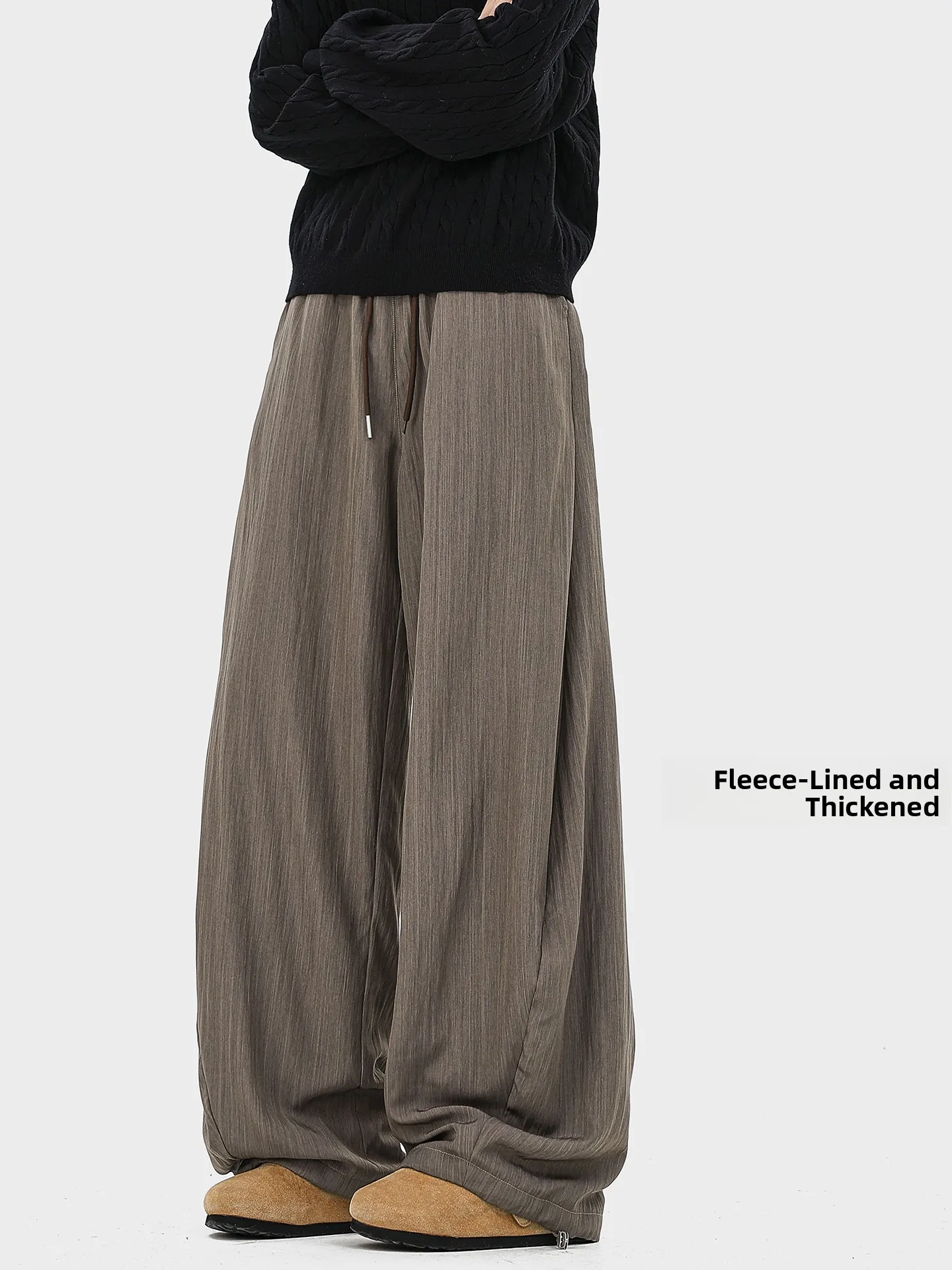 

BOYUE Ретро хип-хоп Fce на подкладке Thiened Lazy повседневные брюки Drapey спортивные универсальные теплые широкие мужские брюки свободного покроя