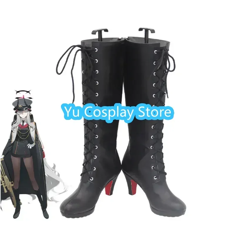 Hanuma Makoto Cosplay Schoenen Spel Blauw Archief Cosplay Prop Halloween Carnaval Laarzen Pu Schoenen Op Maat Gemaakt