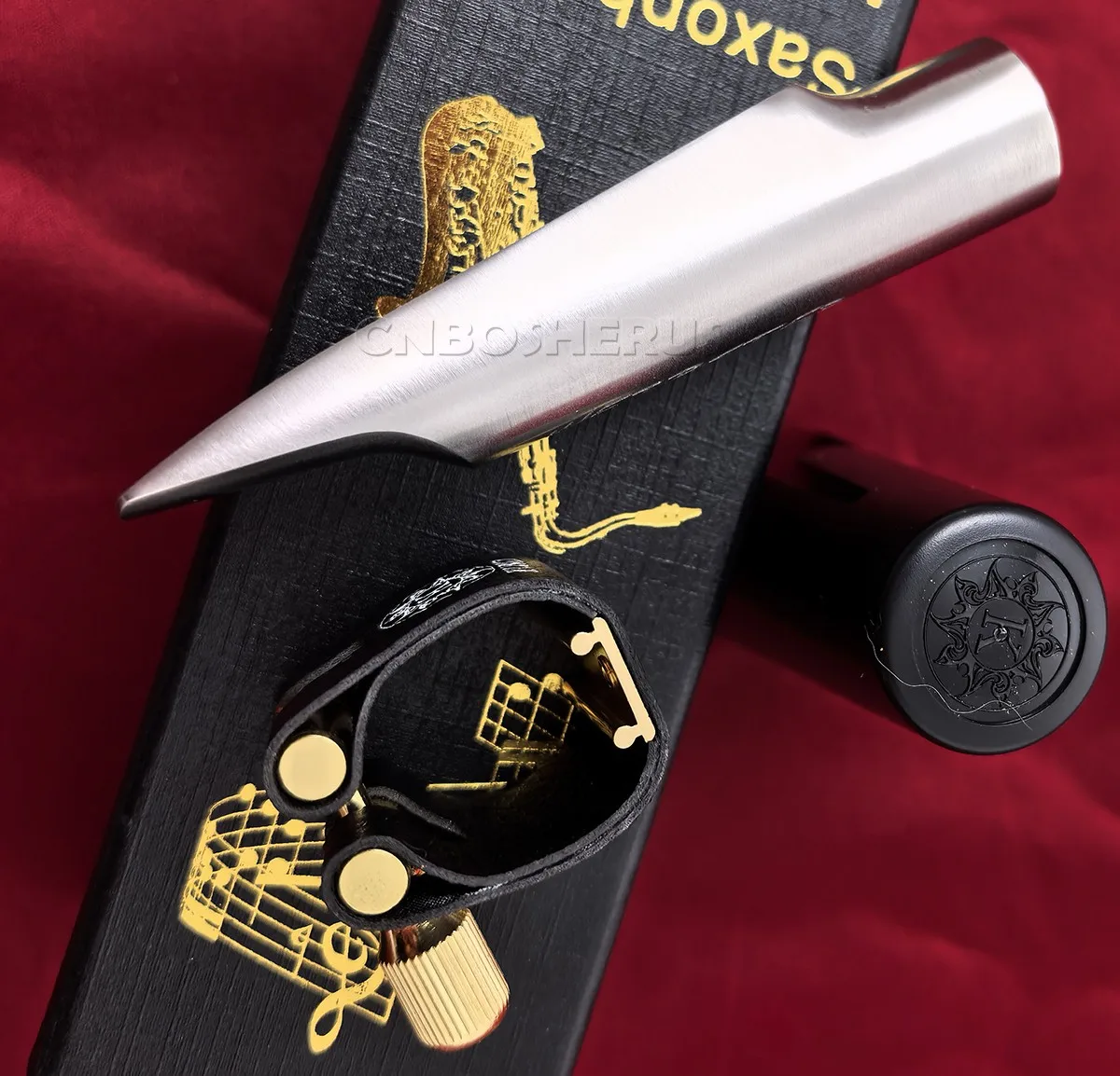 high quality customized Stainless steel Alto Saxophone Mouthpiece Ligature & Cap 7#