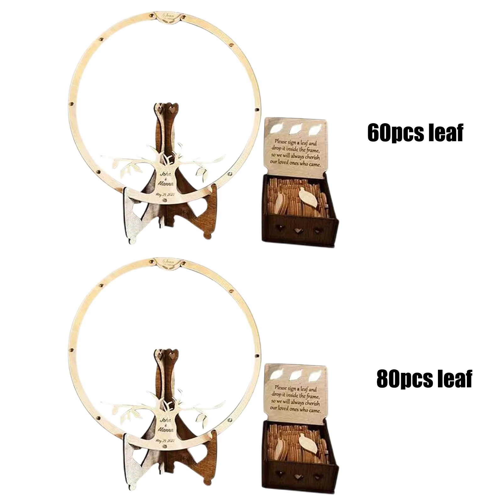 

Альтернативная свадебная гостевая книга 60-деревянная табличка с листьями в свадебных украшениях
