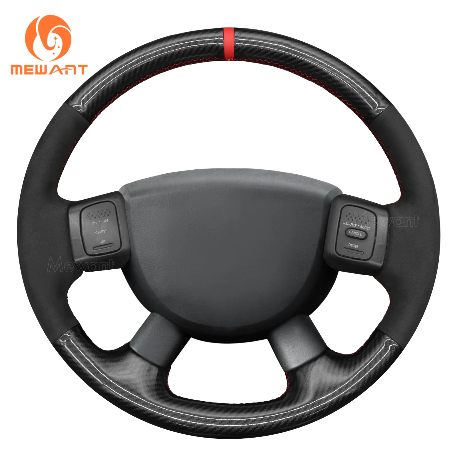 

MEWANT black suede car steering wheel cover car accessories for Dodge Ram 1500 2500 3500 2004-2008