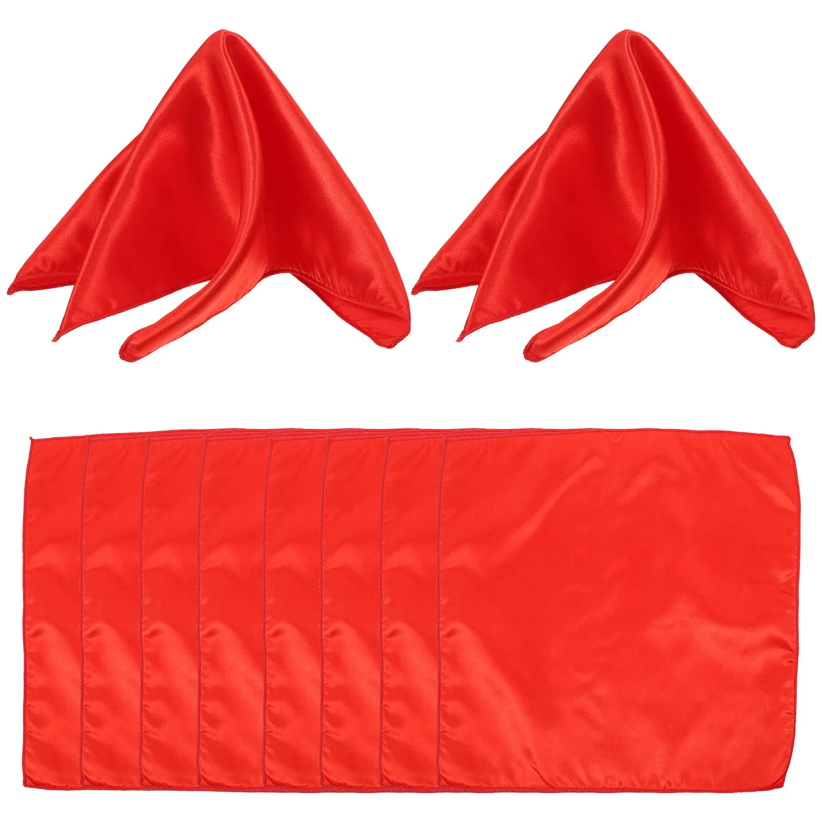 

10 Red Cloth Napkins Set Square Dinner Serviettes Non Deform Kitchen Table Party Hotel Restaurant Luxury Polyester
