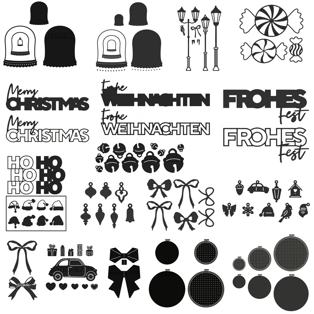

Mmao Crafts Metal Steel Cutting Dies Christmas crystal ball letter Stencil For DIY Scrapbooking Paper/photo Cards Embossing Dies