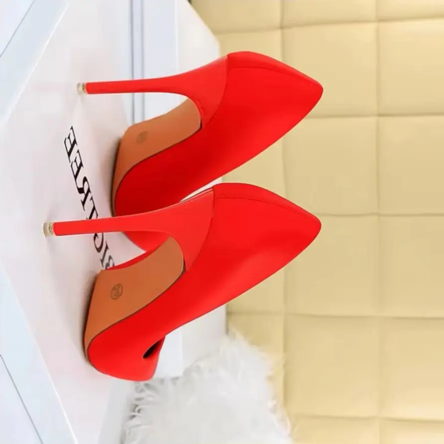 BIGTREE Shoes Sexy Woman Pumps Black Green Red Women Heels Silk High Heels Women Shoes Stiletto Heels 10.5 Cm Ladies Shoes