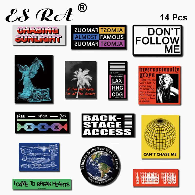 

14 Pcs Unique Retro Art Aesthetics Decal Waterproof Car Sticker Laptop Luggage Journal decorative Pegatinas Vinyl Glossy Sticker
