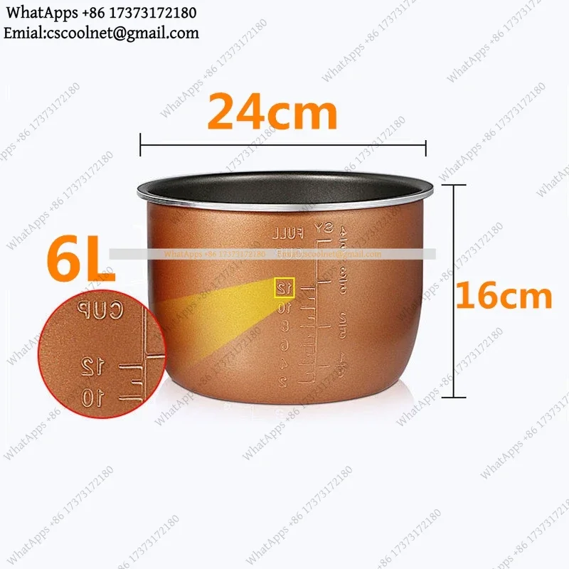 6L Electric Pressure Cooker Inner Pot Multicooker Bowl Non-stick Pan Double Spray Thickening Inner Liner Universal Replacement