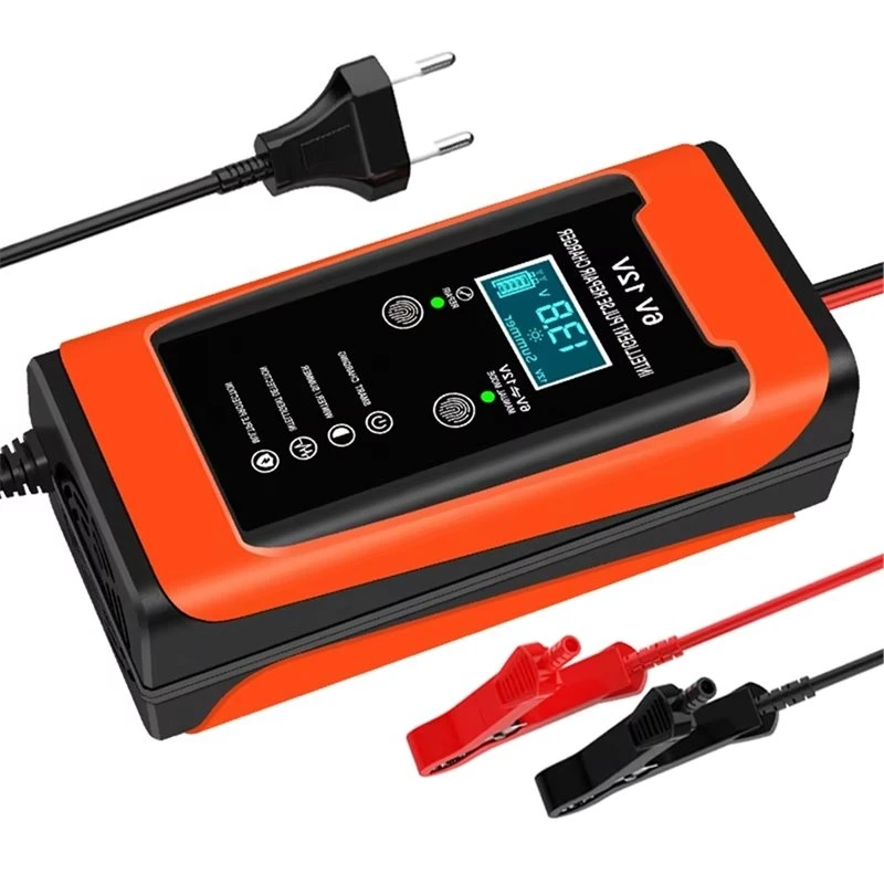 Auto Car Battery Charger Cycle 6V 12V 6A Smart Fast Charge For Motorcycle LCD Display Pulse Repair GEL Lead-Acid EU Plug