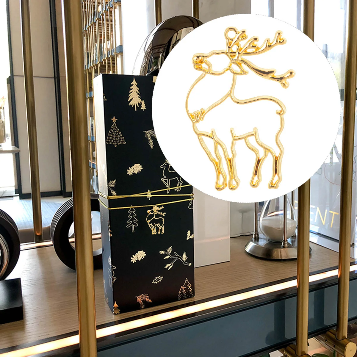 

10Pcs Golden Alloy Frame Pendants Christmas Series DIY Jewelry Making Accessories Safe Odor Free Excellent Scratch Stain