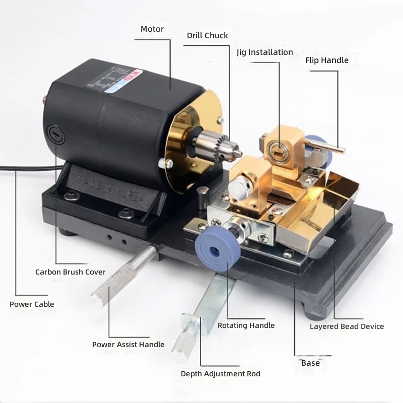 Pearl chalcedony and amber beeswax bead bead drilling machine, dedicated to Zen Buddhist practice