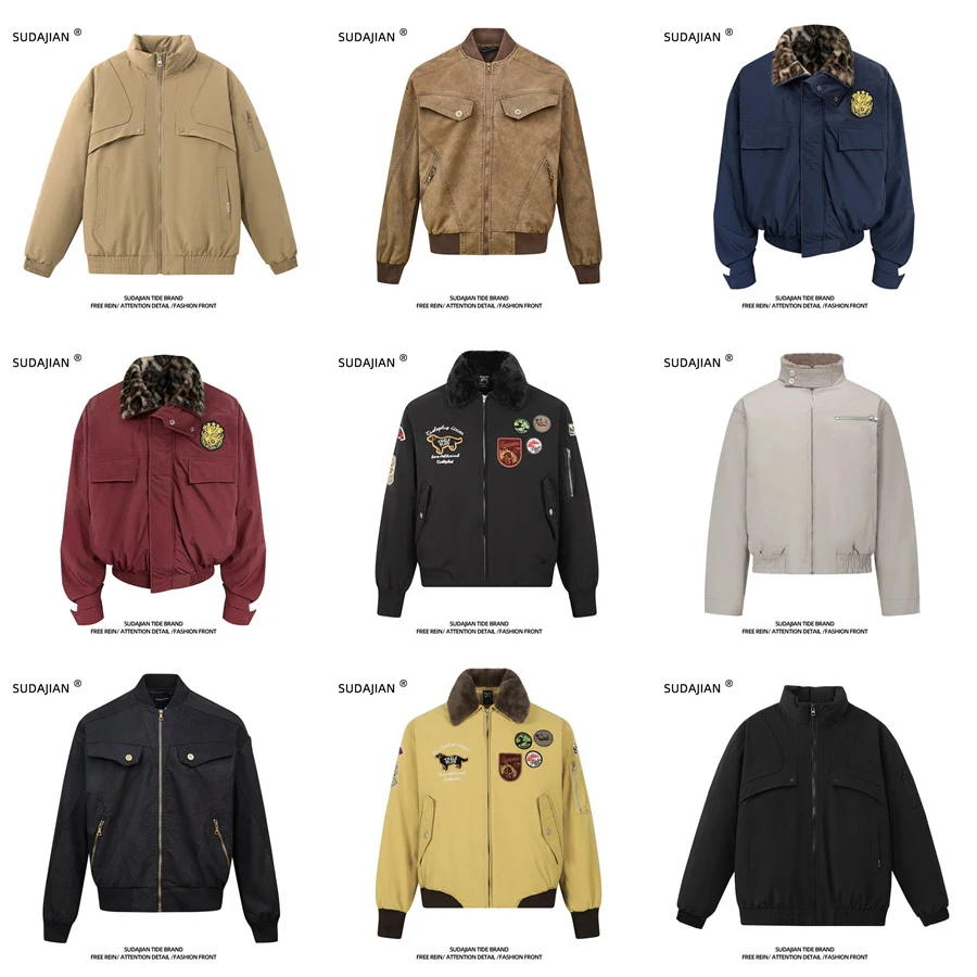 

Утепленная хлопковая куртка с американской вышивкой, летная куртка-бомбер для мужчин и женщин, зимняя рабочая одежда с отложным воротником, теплая хлопковая куртка