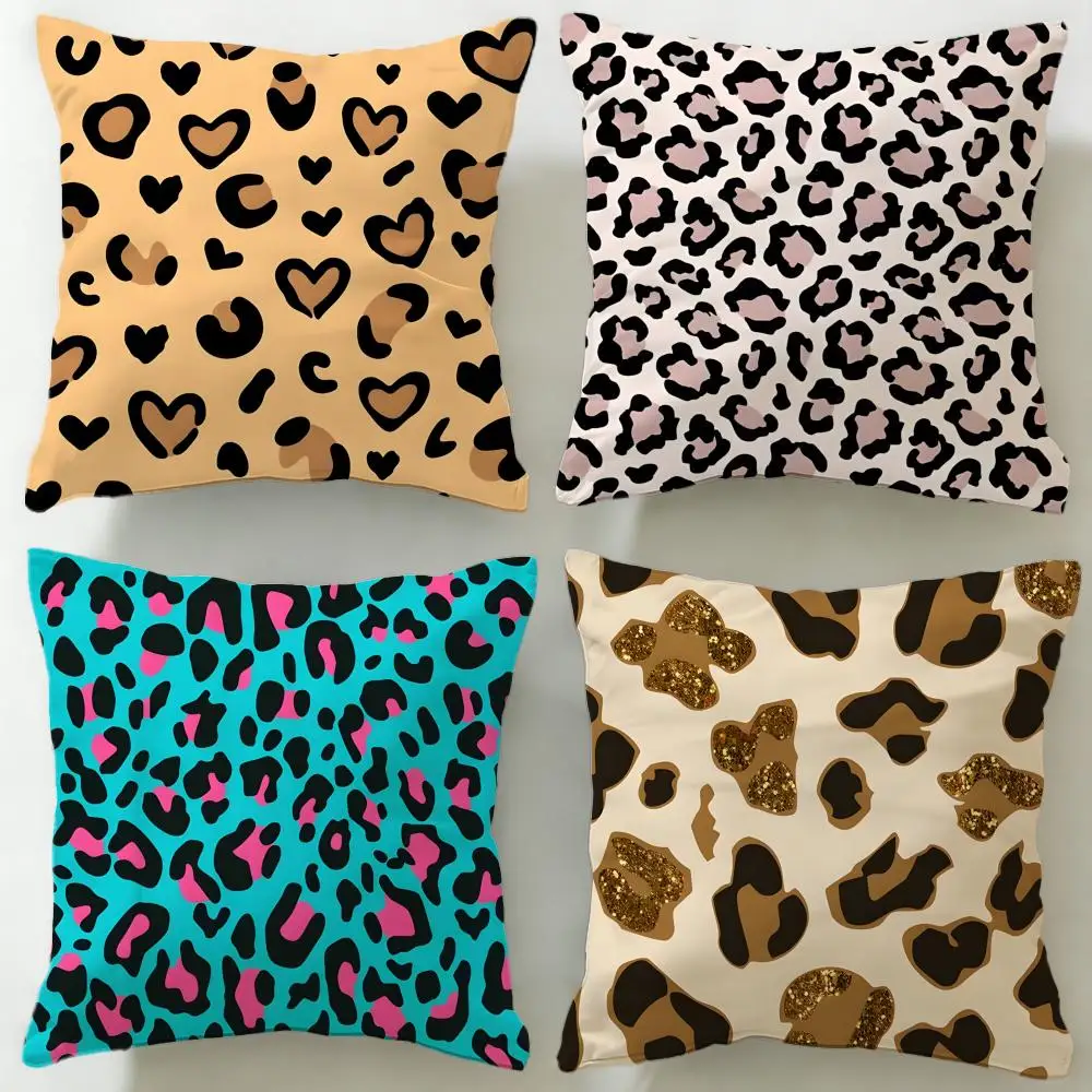 Leopard Texture Cushion Cover Soft & Easy-Wash Pillow Case – Versatile for Couch, Bed, Travel and Office
