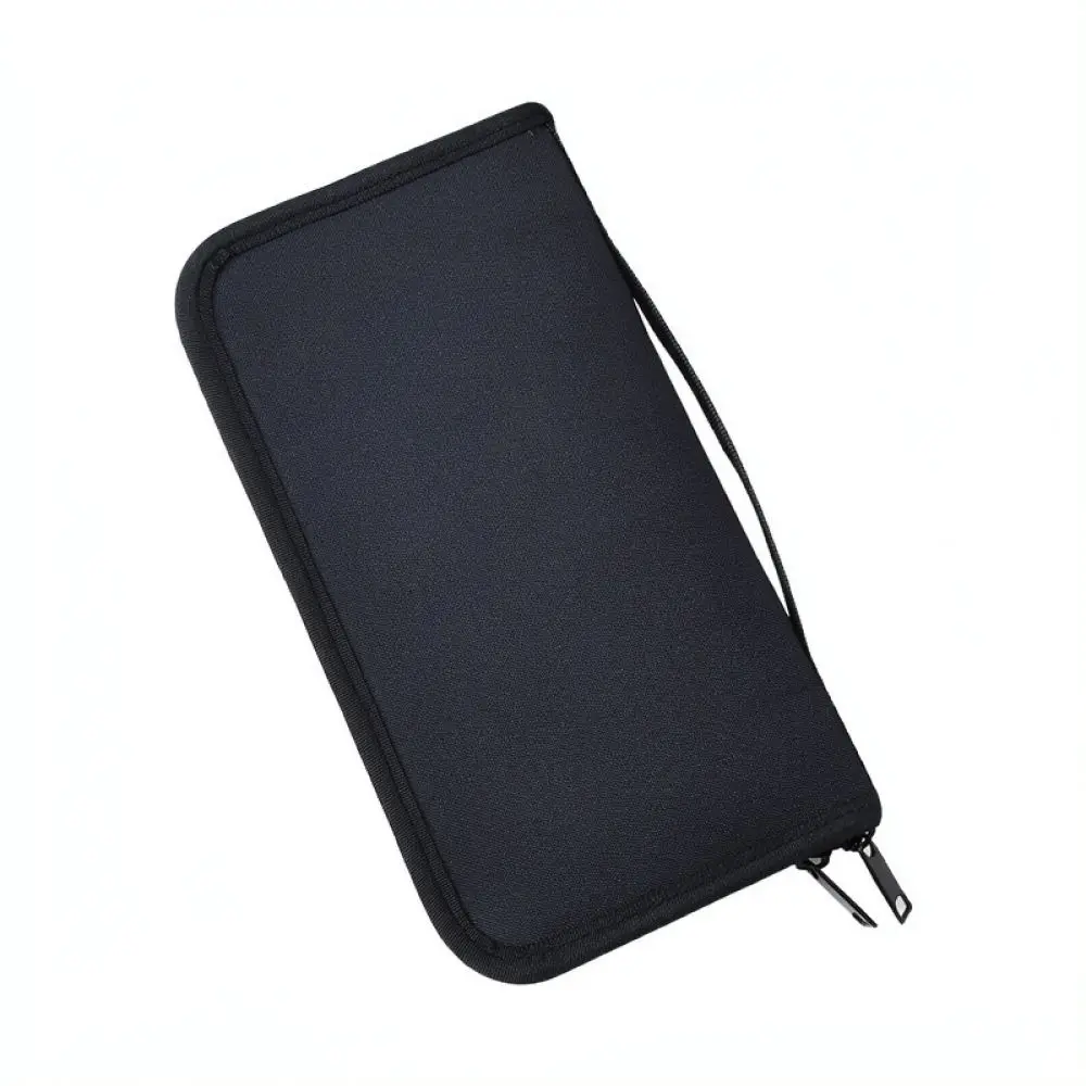 Nylon RFID Blocking Passport Wallet Organizer Travel Case Holder For Flight Tickets ID Cards Minimalist Design