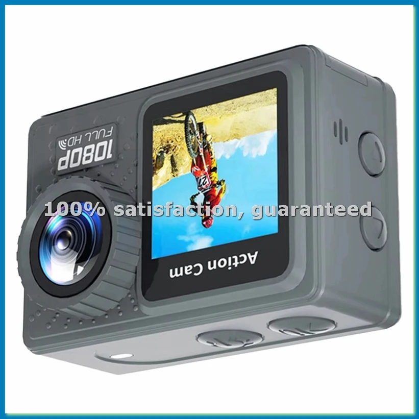 WiFi Action Camera 1080P 30FPS Exercise Video Recorder 120° Wide Angle Underwater Camera with Accessories Kit-A33R
