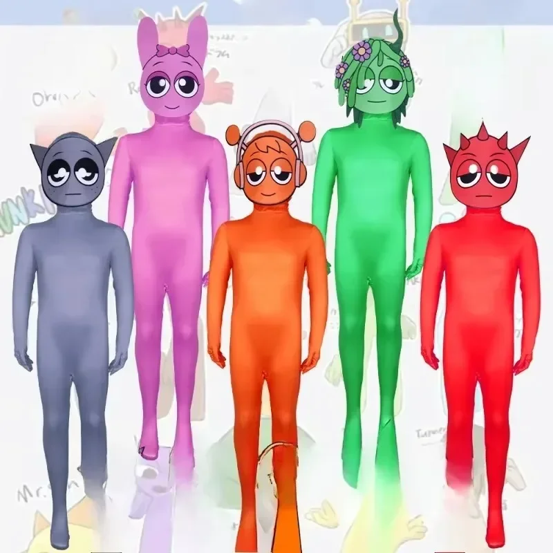 

Children Cosplay Jumpsuit Anime Role Play Costume Cute Kid Bodysuit Identical Colorful Clopthes for Carnival Party