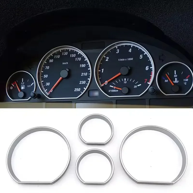 For BMW E46 Chrome Gauge Dash Dial Rings Bezel Trim Speedometer AC for BMW E46 M M3 Car Circle Styling Cover Auto Accessories