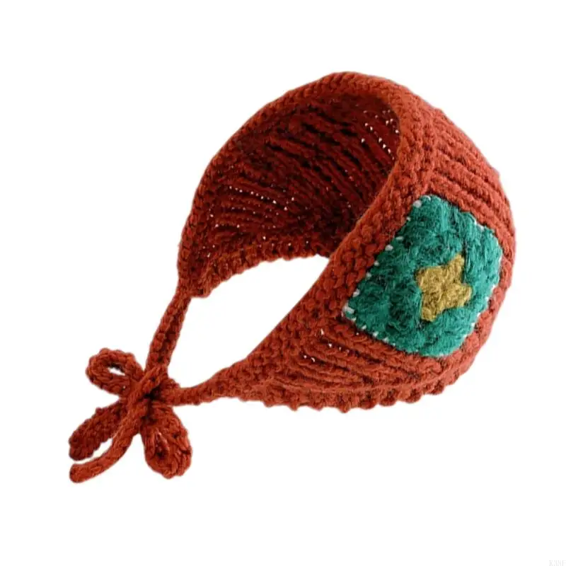 Estudantes K3NF Padrão flor Faixa cabelo Triângulo Farda lenço Triângulo Ajustável