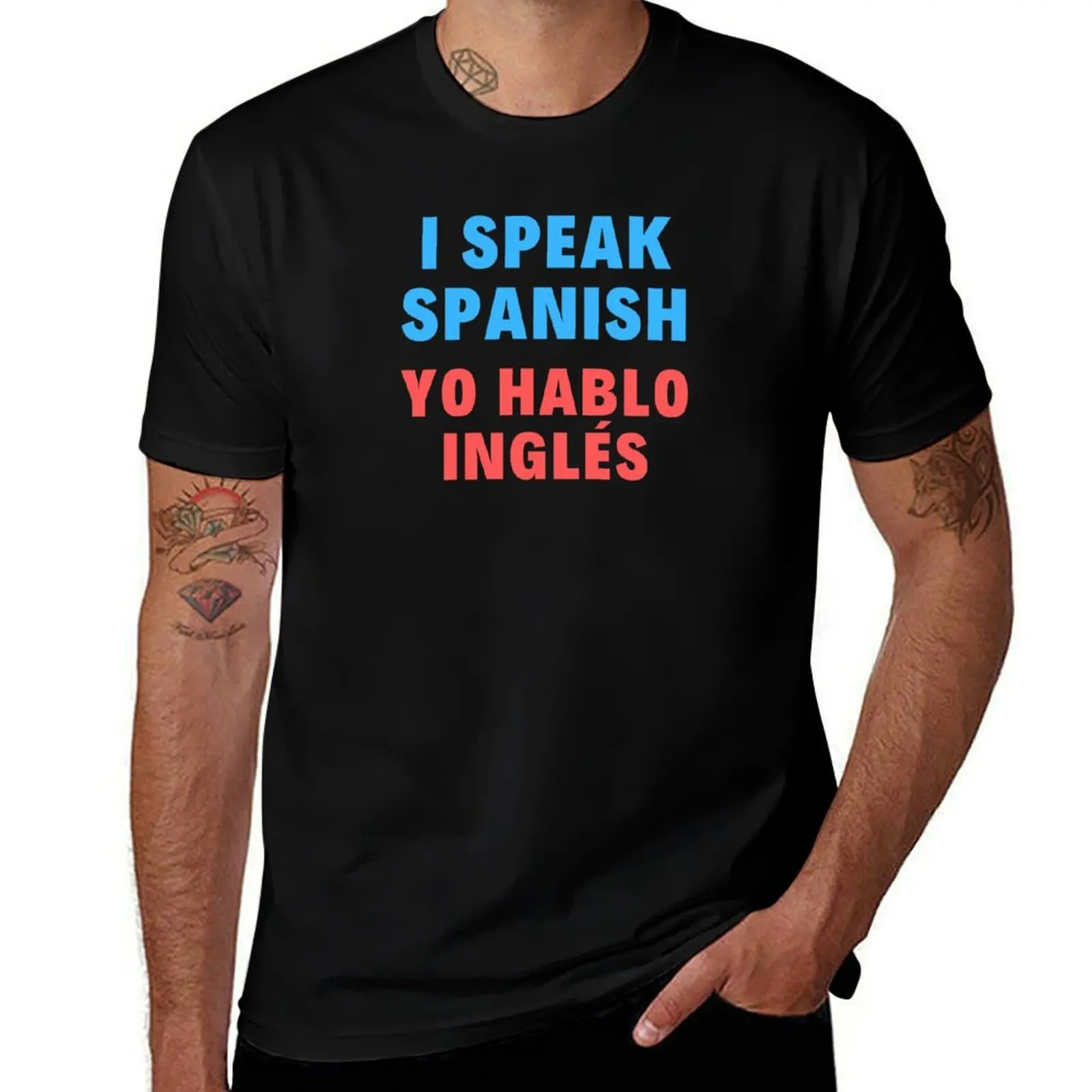Bilingual English Spanish - I Speak Spanish Yo Hablo Ingles T-Shirt Soft Anti-Shrink Cotton Tee T-Shirt