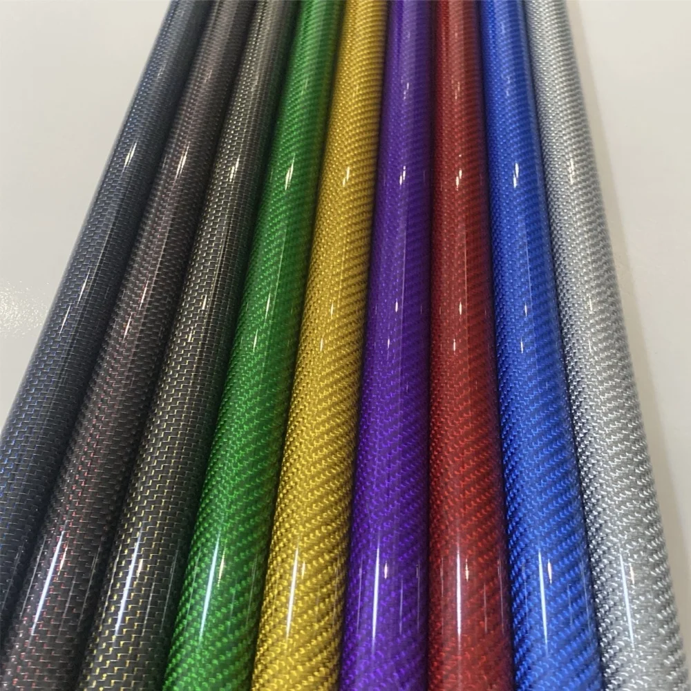 Carbon Fiber Tube Color 3K Twill Gloss For Juggling Sticks Fishing Rods Drones