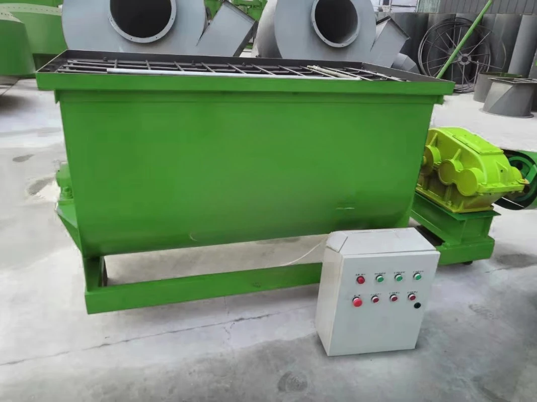 Continuous organic fertilizer horizontal mixer npk fertilizer mixer mechanical particle mixer
