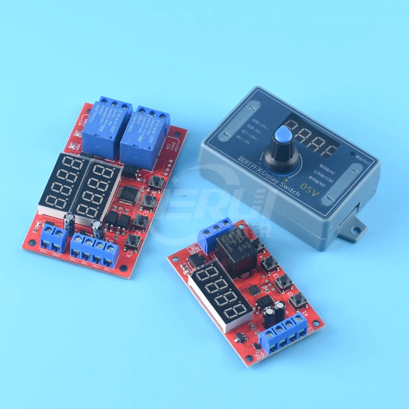 Delay time relay module 5V12V24V Timed programmable optocoupler isolated pulse cycle power off trigger