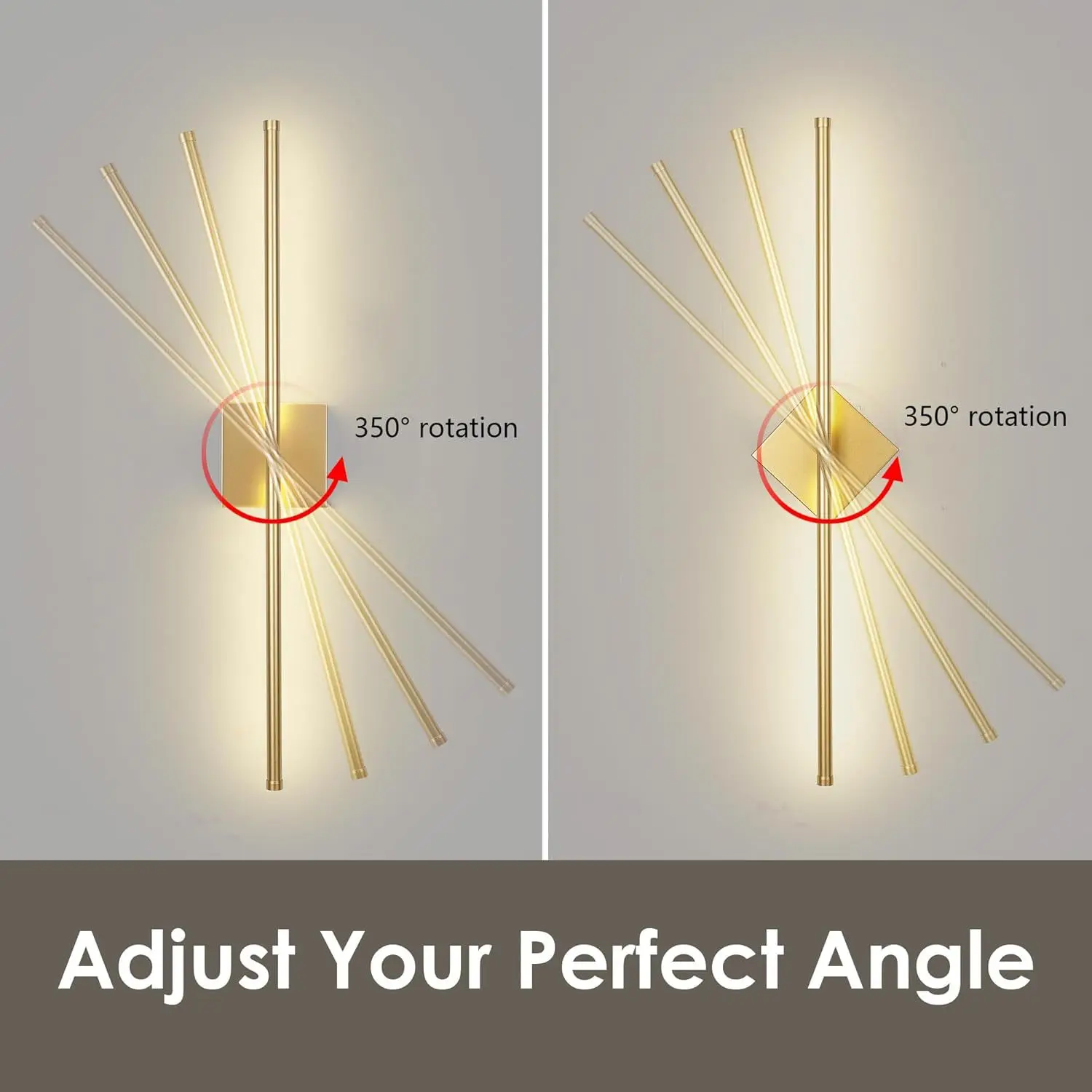 

LED Magnetic Rechargeable Wall Sconce Gold Black Square For Living Room Bedroom Hallway Study Room Cloakroom Indoor Lighting