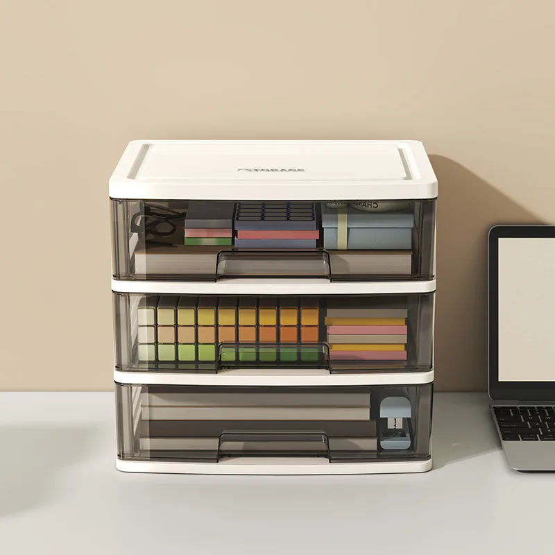 Drawer Type Desktop Storage Box Office Workstation Sorting Stationery Rack Thickened and Hard Cosmetic Locker