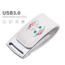 JASTER USB 3.0 Flash Drive Free Custom Logo Pen Drive Wholesale Memory Stick Metal Leather U Disk 32GB 64GB 128GB Creative Gift