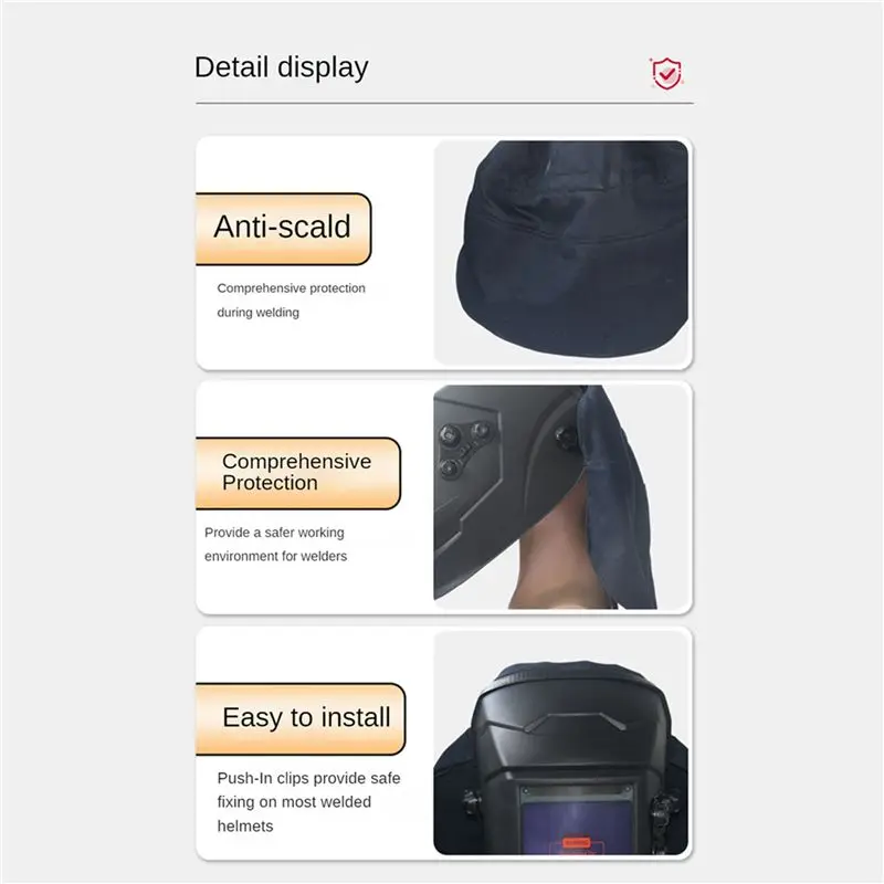A98E-2X Welding Cap Bib Easy To Install Anti-Backlight Interference Durable Cape Welder Hat Protective Caps For Women & Men