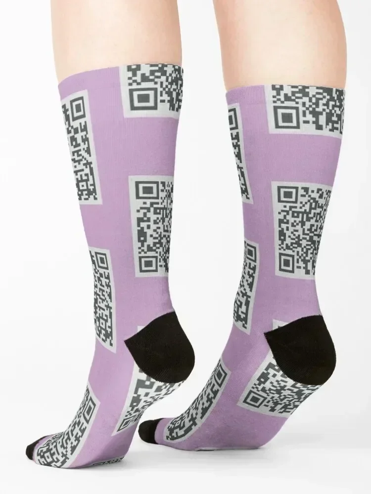 Rick Roll QR Code T-shirt RickRoll'D Never Gonna Give You Up Funny QR Code Prank Socks shoes floral Socks For Women Men's