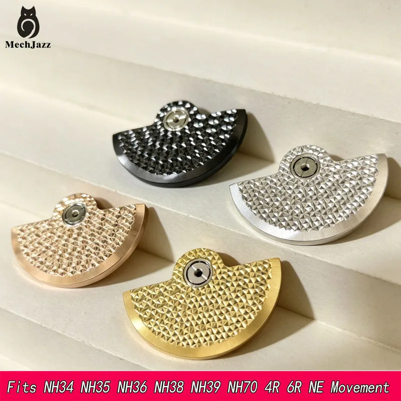 MechJazz Custom Diamond-Cut Watch Rotor for NH34/NH35/NH36/NH37/NH38/NH70 4R 6R Movement, Mechanical Watch Mod Parts