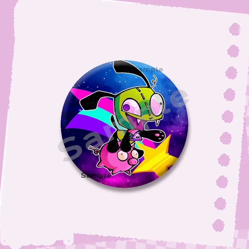 Rawr Xd Ästhetische Emaille-Pins Y2K Lustige Cartoon-Figuren Abzeichen Modeschmuck Accessoires Runde Snap-in Brosche für Rucksack – Detail 15