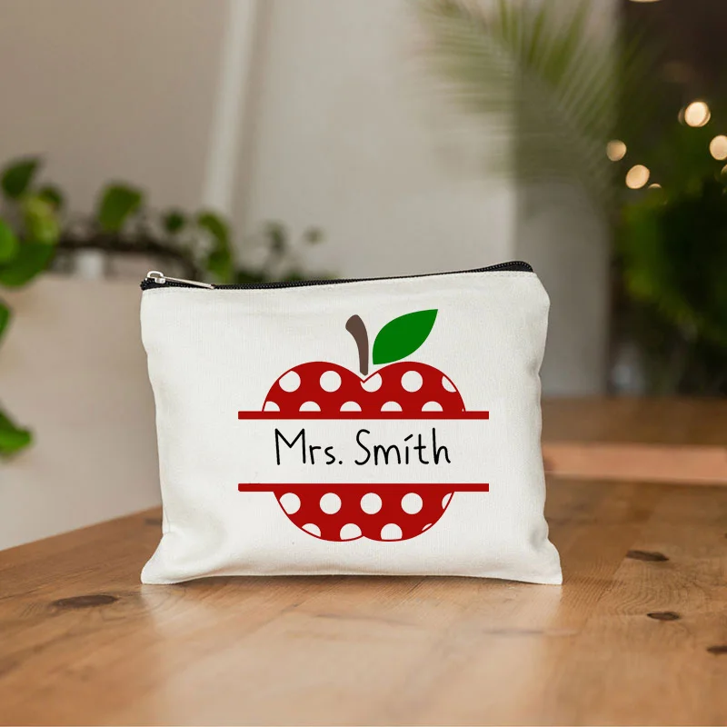 Bolsa de maquiagem padrão Teach Love Inspiration para mulheres, bolsa de cosméticos do professor, estojo de higiene pessoal, carteira, presente