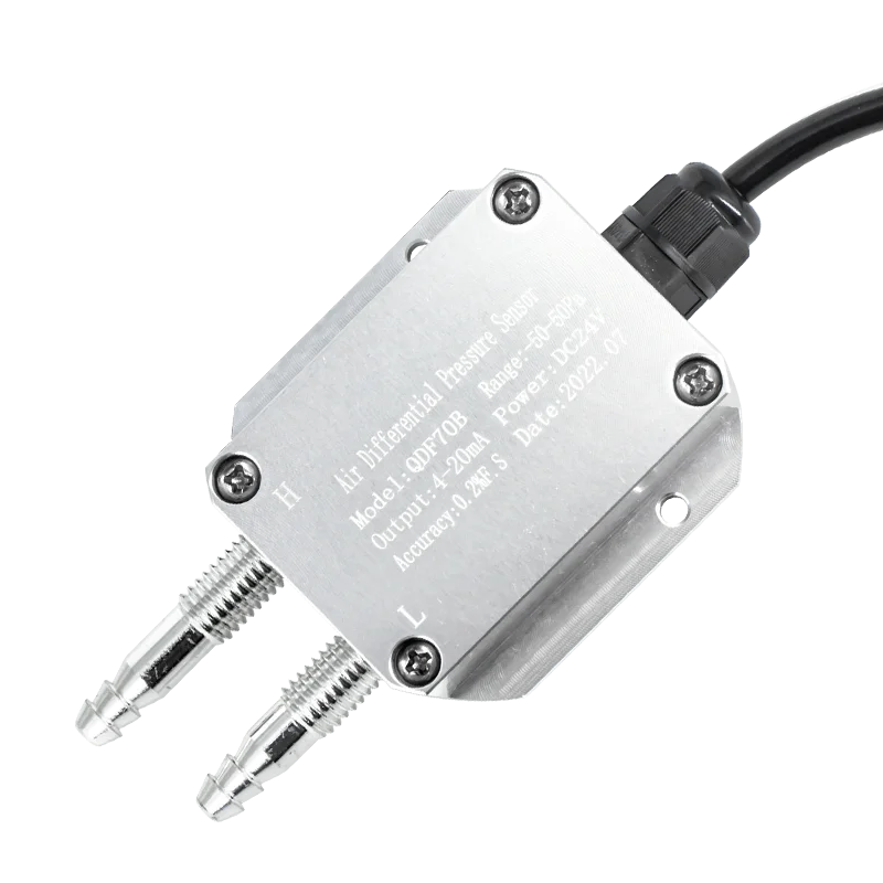 

DC 24V 4-20MA Differential Pressure Transmitter 0-10V 0-5V RS485 Output Pressure Transducer 0-100Kpa Wind Pressure Transmitter