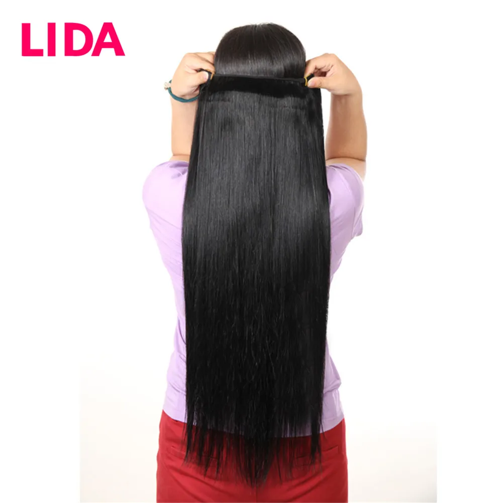 Human Hair Bundles Black Color Straight Human Hair Non-Remy Chinese Double Weft Hair Weaving One Bundle Deal