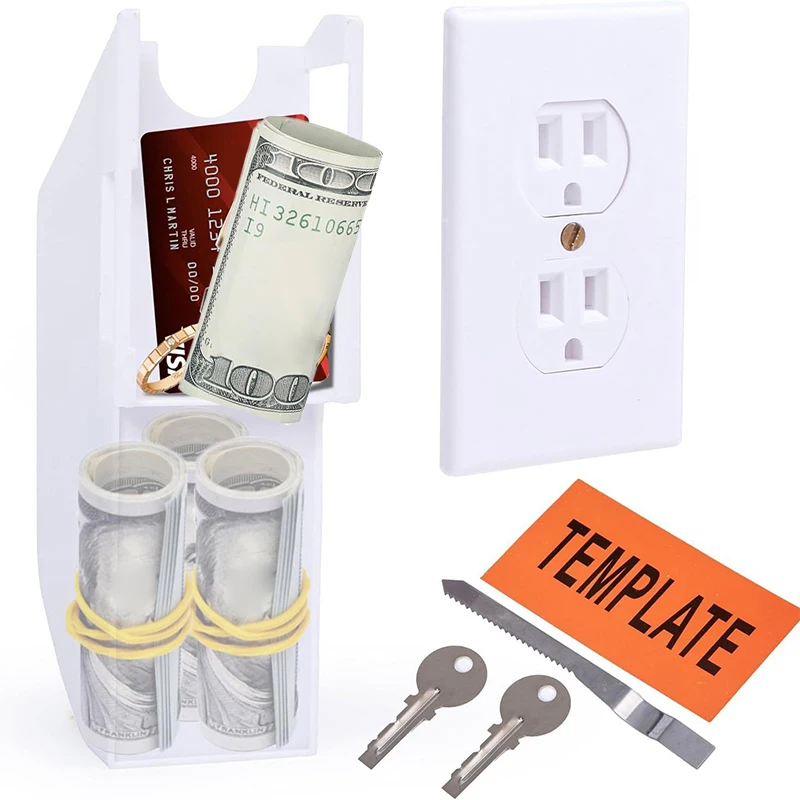 Disguised Socket Box Money Safe Box Key Cash Hidden Storage Creative Container Hiding Items Spot Prevent Robbers/Thieves