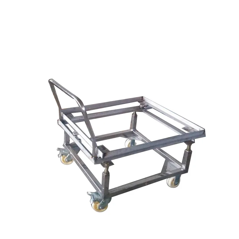 Stainless Steel Processing Trolley with Basket and Tray, Food Cooking Rack with Partition for Kitchen Use