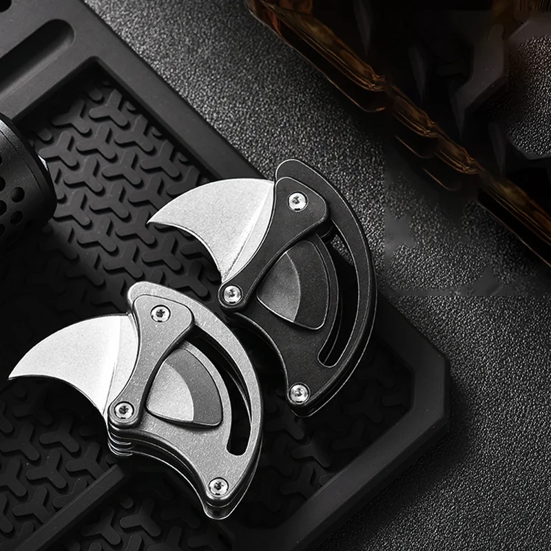 Mini faca portátil de autodefesa de titânio, faca EDC, pequena faca de arte pesada de alta qualidade de nível industrial