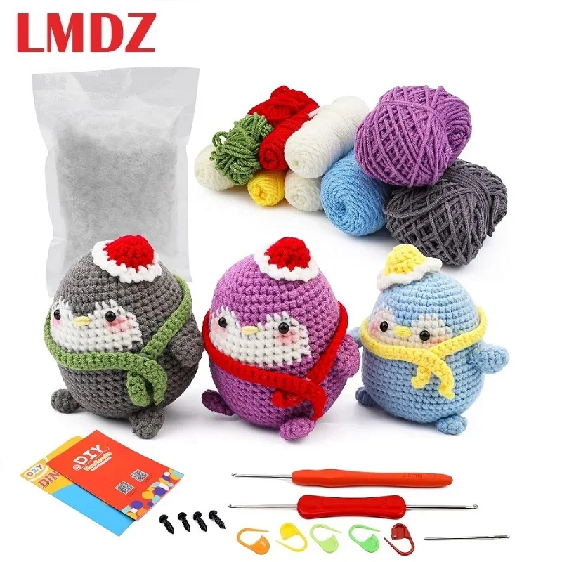 

LMDZ Animal Beginner Crochet Kit with Basic Knitting Booklet and Instructional Video Material Pack Crochet Kit for Adults