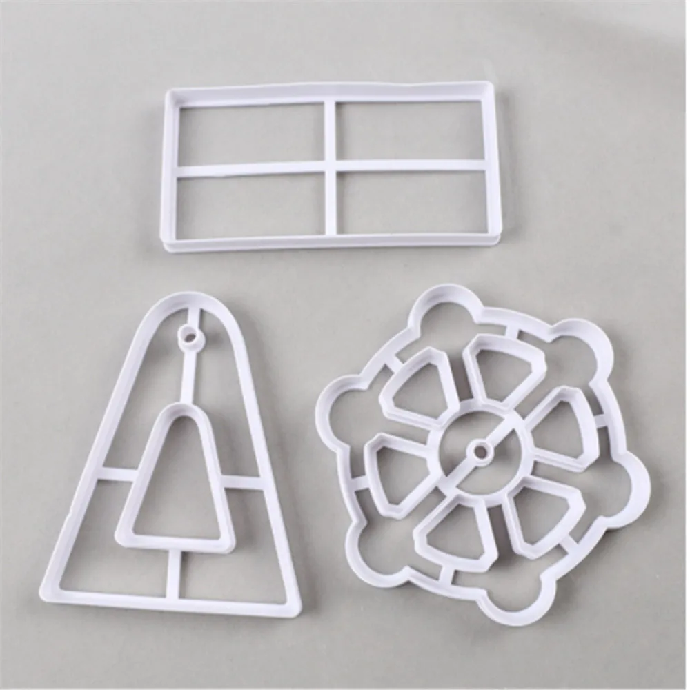 3pcs/set Baby Kids Wind Flower Mold 3d Ferris Wheel Cookie Cutter Fondant Cake Baking Tool Decor Embossed Molds Baking Pastry