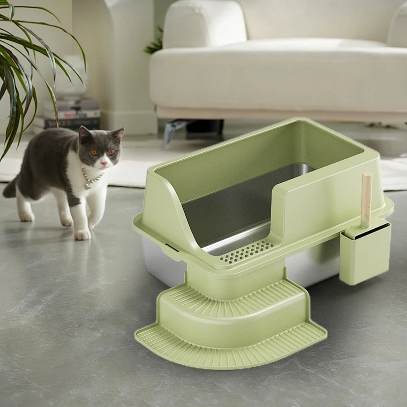 2024 New design  Multicolor Plastic Classical Anti-Crack Cat Toilet Cat Litter Box