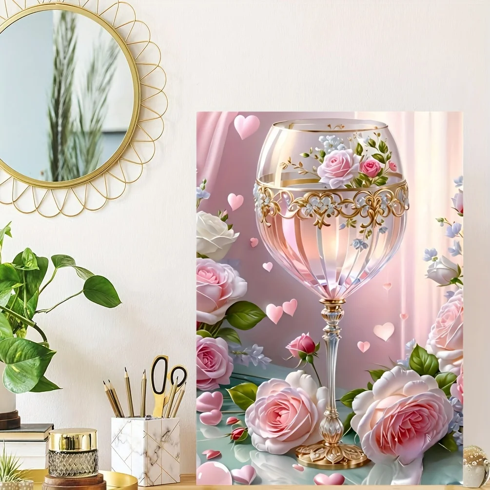 

1000 шт. Большой цветочный пазл с элегантной стеклянной вазой и розами — удлиненный пазл 50,04x69,85 см для взрослых и семьи, толстая Нура