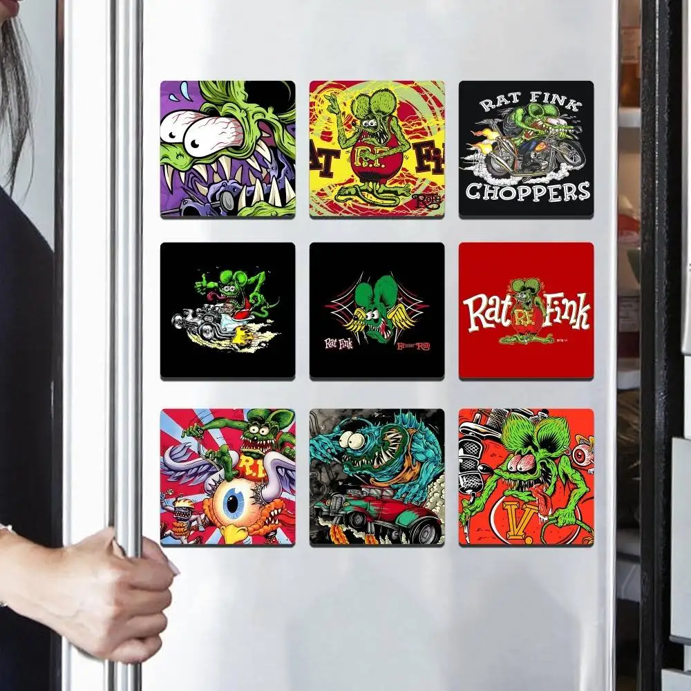 R-Rat Fink Personalized Fridge Magnets Magnetic Refrigerator Memorial Gifts for Kitchen Office Locker Travel Home Deco