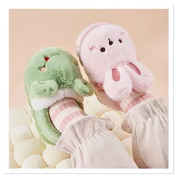 Pantoufles en coton pour enfants, coordonnantes, chaudes, dessin animé, intérieur, petite et moyenne taille, hommes, femmes, enfants, automne, hiver