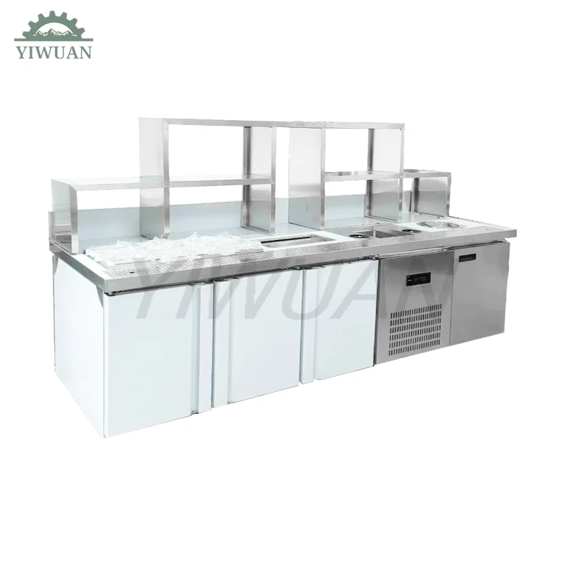 High Classic Black Titanium Steel Bubble Tea Kiosk Counter