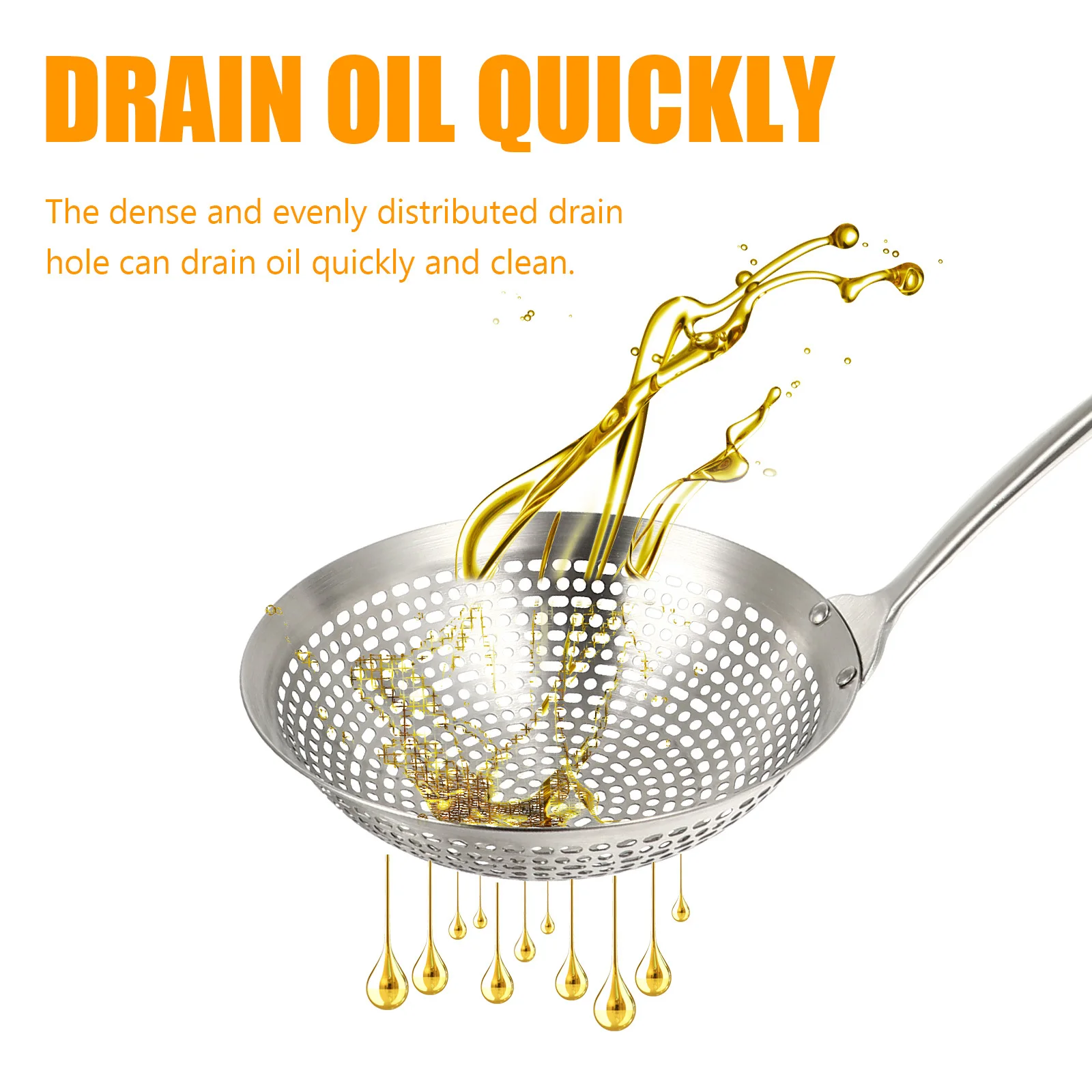 

Stainless Steel Slotted Spoon Kitchen Strainer Long Handle For Hot Pot Pasta Frying Draining Tool Rustproof Skimmer Ladle