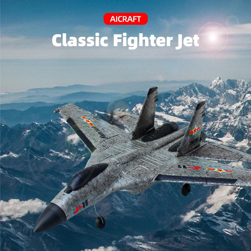 RC Plane J-11 Fighter Model Fixed Wing Foam Drone Toys Camouflage Aircraft Drop Resistant Glider Children's Competitive Toys