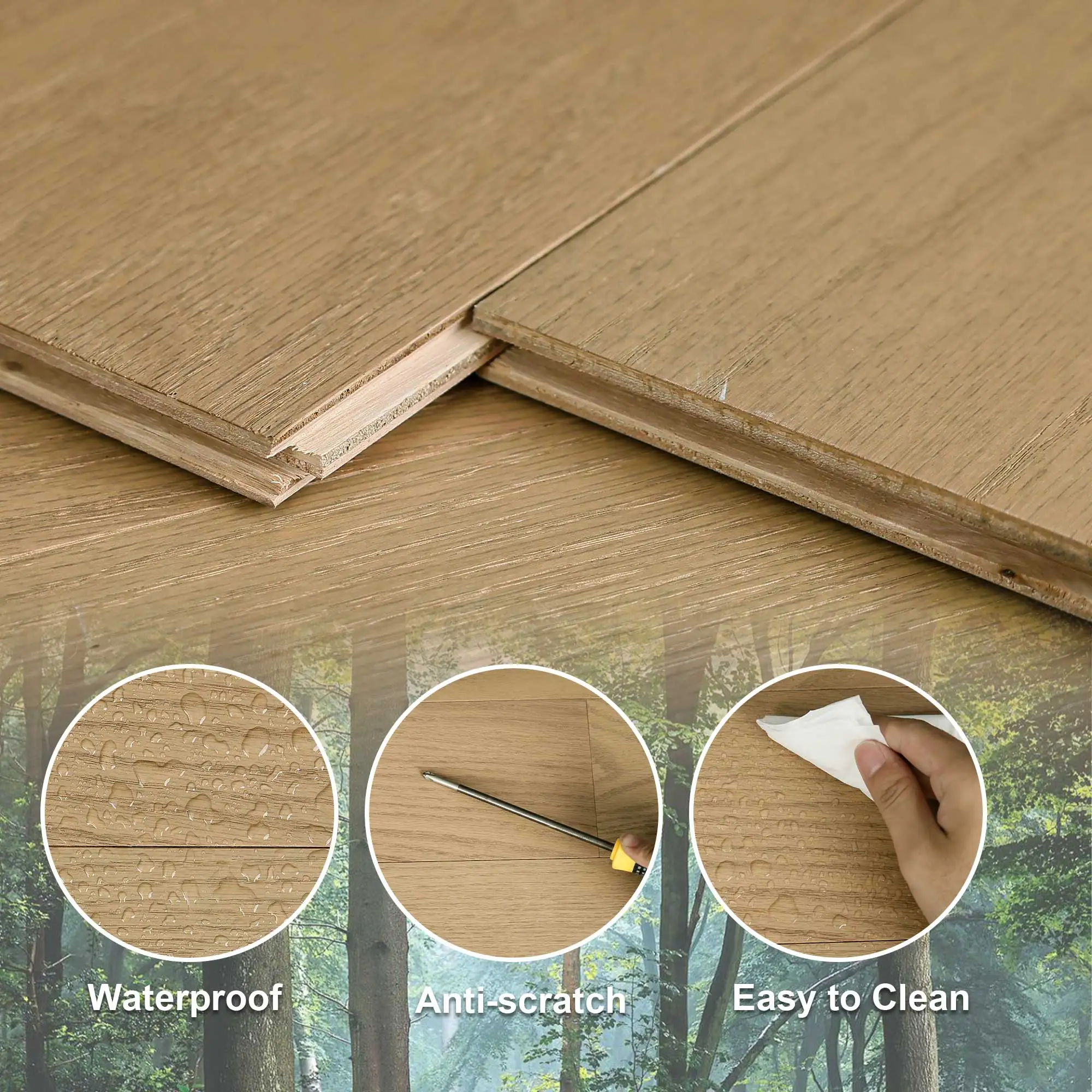 Natural Solid Engineered Hardwood Plank Flooring Dark Oak 2-Pack Covers 2.45 sq ft 0.47 in. T x 35.83 in. L x 4.92 in. W