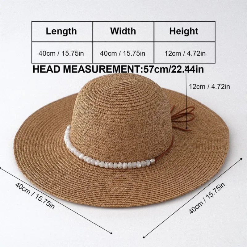 A new style of women's hat with large brim seaside outing cool and
